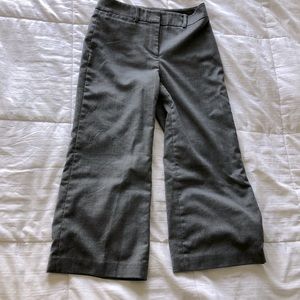 White House Black Market Dark Grey Wide Leg Cropped Dress Pants Size 00R